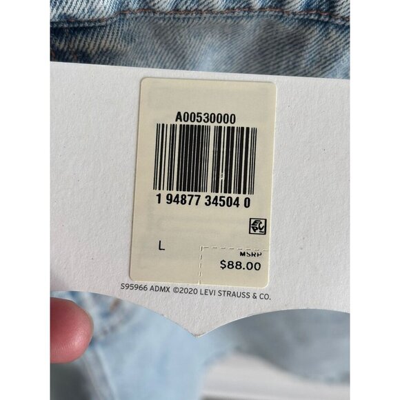 Levi's Pride Liberation Womens Bib Overalls Shortalls Romper Denim Blue Sz L - Picture 13 of 16